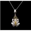 Image 1 : 18KT Two-Tone Gold 0.45ctw Diamond Pendant With Chain