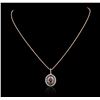 Image 2 : 14KT Rose Gold 1.12ct Ruby and Diamond Pendant with Chain