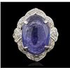 Image 1 : 14KT White Gold 13.23ct Tanzanite and Diamond Ring