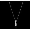 Image 2 : 14KT White Gold 0.20ctw Diamond Pendant With Chain
