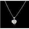 Image 1 : 14KT White Gold Heart Shape Locket Pendant With Chain