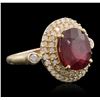 Image 2 : 14KT Yellow Gold 4.98ct Ruby and Diamond Ring