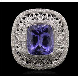 14KT White Gold 4.41ct Tanzanite and Diamond Ring