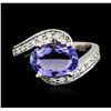 Image 1 : 14KT White Gold 2.09ct Tanzanite and Diamond Ring