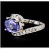 Image 2 : 14KT White Gold 2.09ct Tanzanite and Diamond Ring