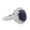 Image 2 : 18KT White Gold 3.84ct Sapphire and Diamond Ring