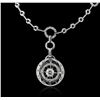Image 1 : 14KT White Gold 0.90ctw Diamond Necklace