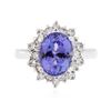 Image 1 : 14KT White Gold 2.48ct Tanzanite and Diamond Ring