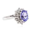 Image 2 : 14KT White Gold 2.48ct Tanzanite and Diamond Ring