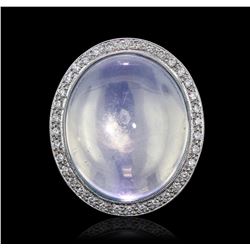 18KT White Gold 21.49ct Opal, Sapphire and Diamond Ring