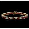 Image 1 : 14KT Yellow Gold 19.00ctw Ruby and Diamond Bracelet