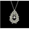 Image 1 : 14KT White Gold 1.67ctw Diamond Pendant With Chain