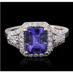 14KT White Gold 2.11ct Tanzanite and Diamond Ring