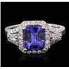 Image 1 : 14KT White Gold 2.11ct Tanzanite and Diamond Ring