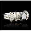 Image 2 : 14KT White Gold 1.60ct Black Diamond Ring