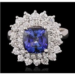 14KT White Gold 3.23ct Sapphire and Diamond Ring