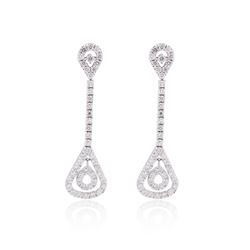 14KT White Gold 1.61ctw Diamond Earrings