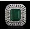 Image 1 : 14KT White Gold 12.25ct Emerald and Diamond Ring