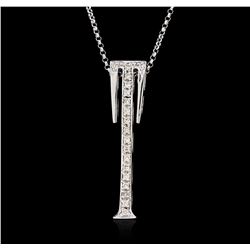 14KT White Gold 0.16ctw Diamond Pendant With Chain