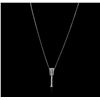 Image 2 : 14KT White Gold 0.16ctw Diamond Pendant With Chain