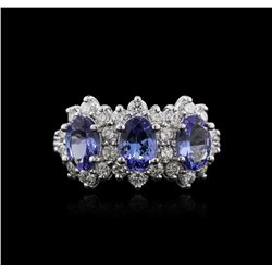 14KT White Gold 1.88ctw Tanzanite and Diamond Ring