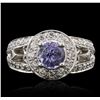 Image 1 : 14KT White Gold 1.44ct Tanzanite and Diamond Ring