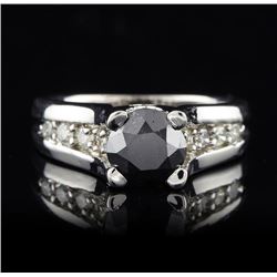 14KT White Gold 1.65ct Black & White Diamond Ring