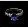 Image 1 : 14KT White Gold 2.07ct Tanzanite and Diamond Ring