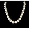 Image 1 : 14KT Yellow Gold Cultured Pearl and Diamond Necklace