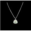 Image 1 : 14KT White Gold 25.72ct Opal and Diamond Pendant with Chain