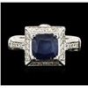Image 1 : 14KT White Gold 2.47ct Sapphire and Diamond Ring
