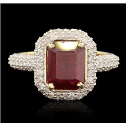 14KT Yellow Gold 3.02ct Ruby and Diamond Ring