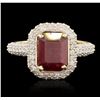 Image 1 : 14KT Yellow Gold 3.02ct Ruby and Diamond Ring