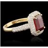 Image 2 : 14KT Yellow Gold 3.02ct Ruby and Diamond Ring