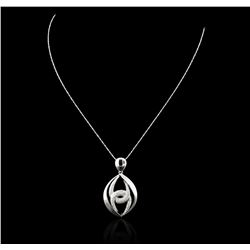 14KT White Gold 1.40ctw Diamond Pendant With Chain