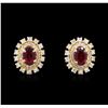 Image 1 : 14KT Yellow Gold 1.06ctw Ruby and Diamond Earrings