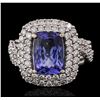 Image 1 : 14KT White Gold 2.84ct Tanzanite and Diamond Ring