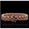 Image 1 : 14KT Yellow Gold 28.98ctw Ruby and Diamond Bracelet