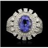 Image 1 : 14KT White Gold 2.71ct Tanzanite and Diamond Ring