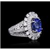Image 4 : 14KT White Gold 2.71ct Tanzanite and Diamond Ring