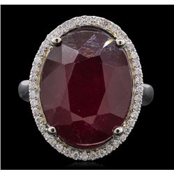 14KT White Gold 15.22ct Ruby and Diamond Ring