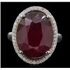 Image 1 : 14KT White Gold 15.22ct Ruby and Diamond Ring