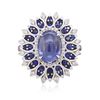 Image 1 : 18KT White Gold 13.89ctw Sapphire and Diamond Ring