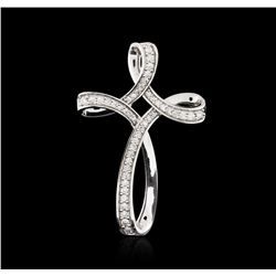 14KT White Gold 0.82ctw Diamond Cross Pendant