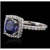Image 2 : 14KT White Gold 3.03ct Sapphire and Diamond Ring