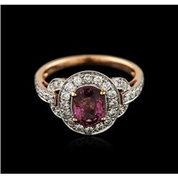 18KT Rose Gold 1.37ct Spinel and Diamond Ring