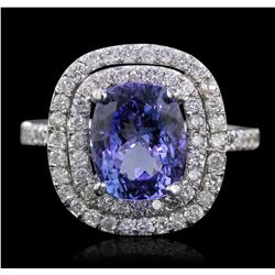 14KT White Gold 2.70ct Tanzanite and Diamond Ring