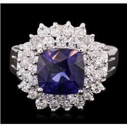 14KT White Gold 3.13ct Sapphire and Diamond Ring