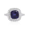 Image 1 : 14KT White Gold 3.15ct Sapphire and Diamond Ring