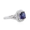 Image 2 : 14KT White Gold 3.15ct Sapphire and Diamond Ring